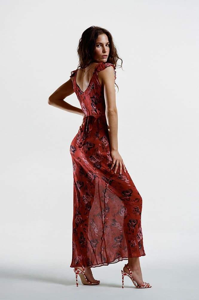 Graciela Elevated Scoop Neck Floral Print Maxi Dress Designer Edit