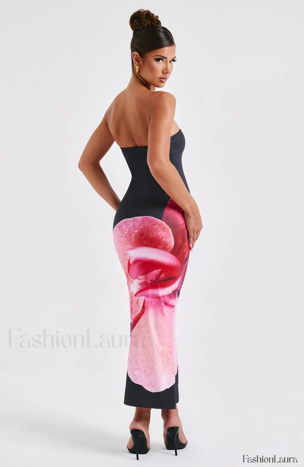 Allegra Midi Dress Trendy - Black Floral Print