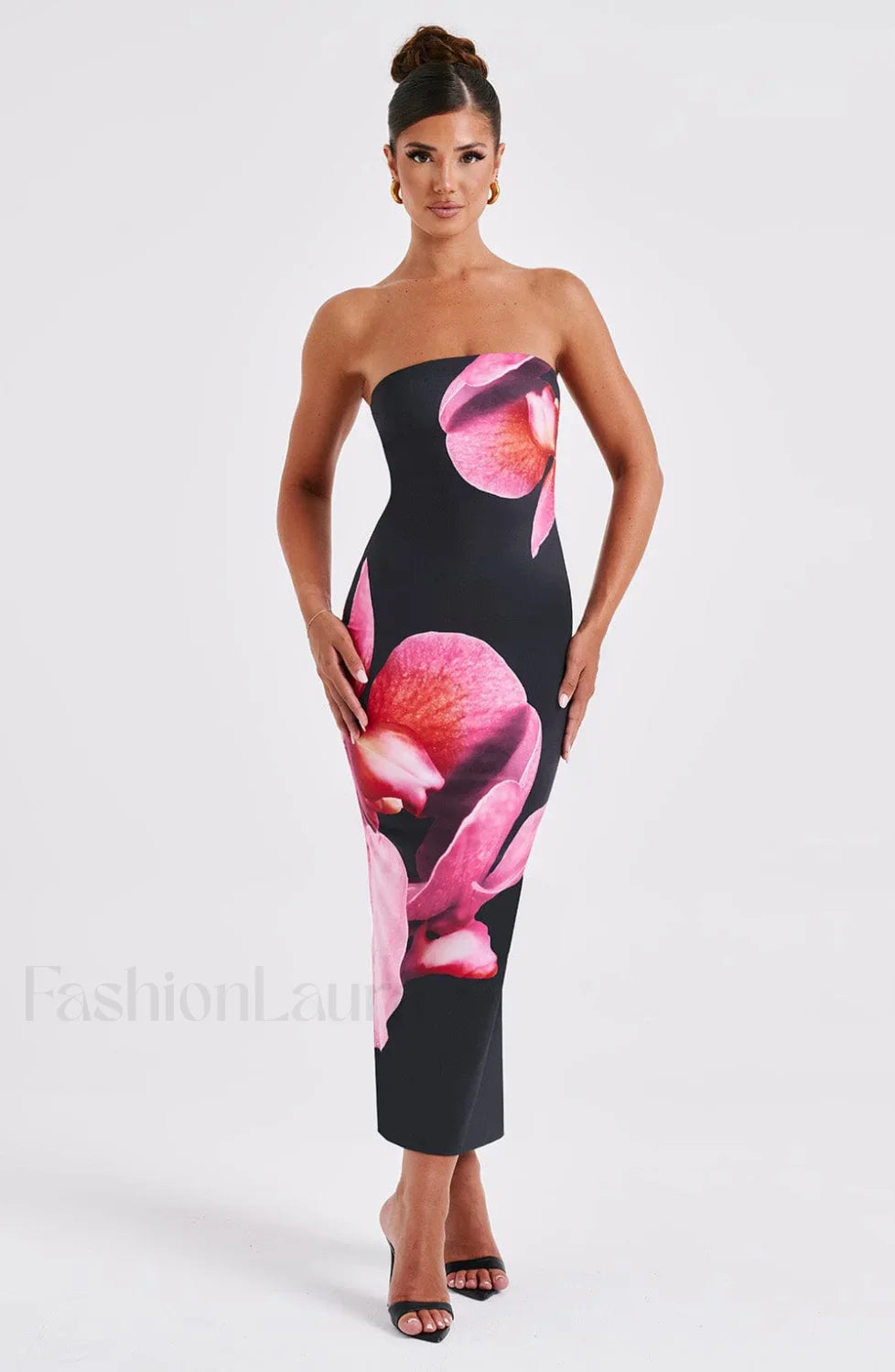 Allegra Midi Dress Trendy - Black Floral Print