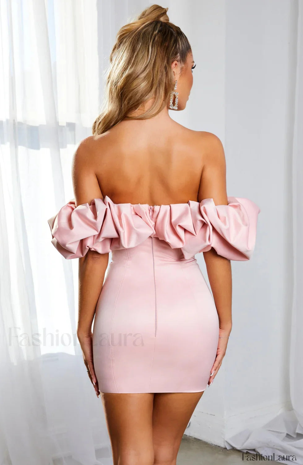 Allie Mini Dress Trendy - Baby Pink