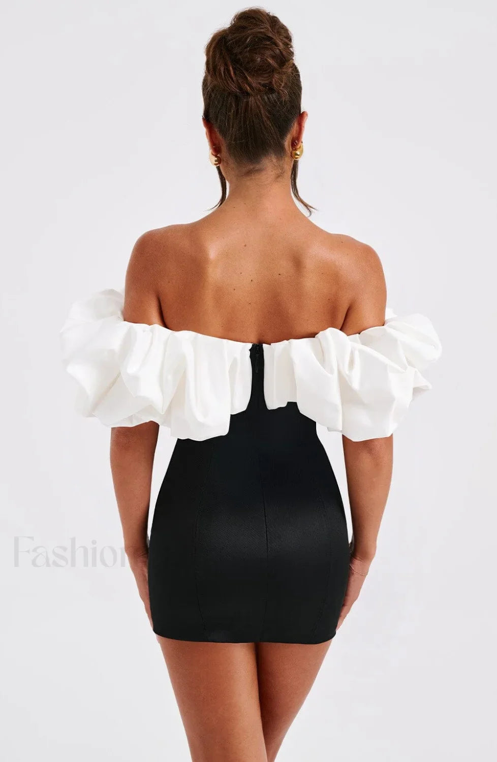 Allie Mini Graceful Dress - Black/White