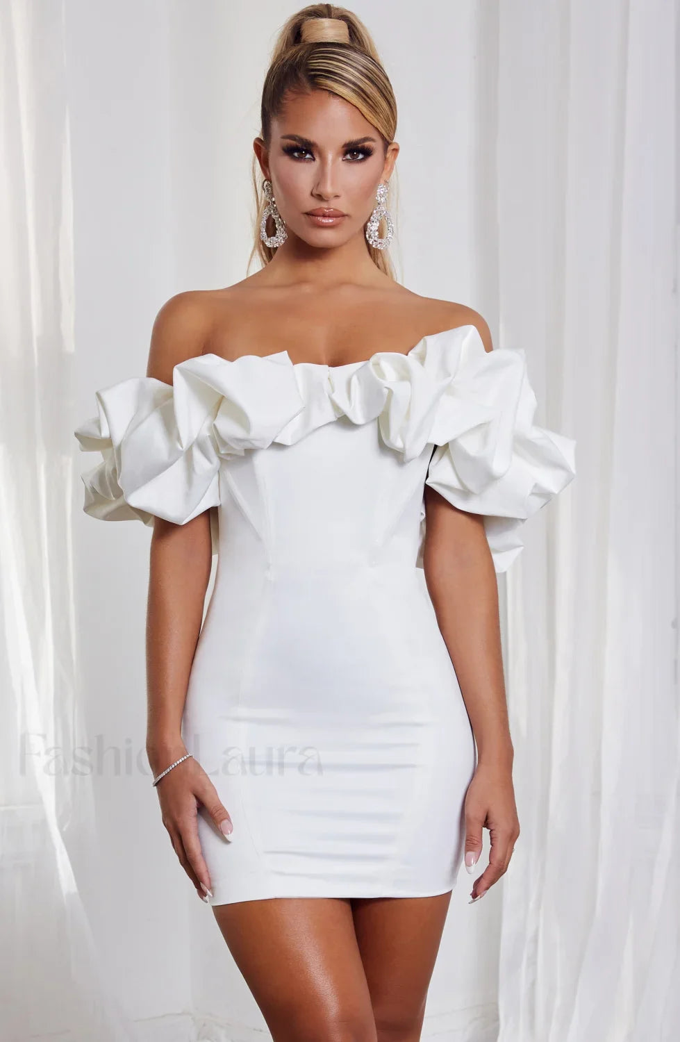 Allie Mini Graceful Dress - White