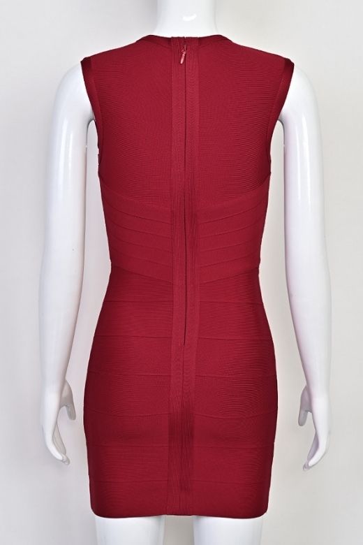 Alora Bandage Mini Dress - Red Wine