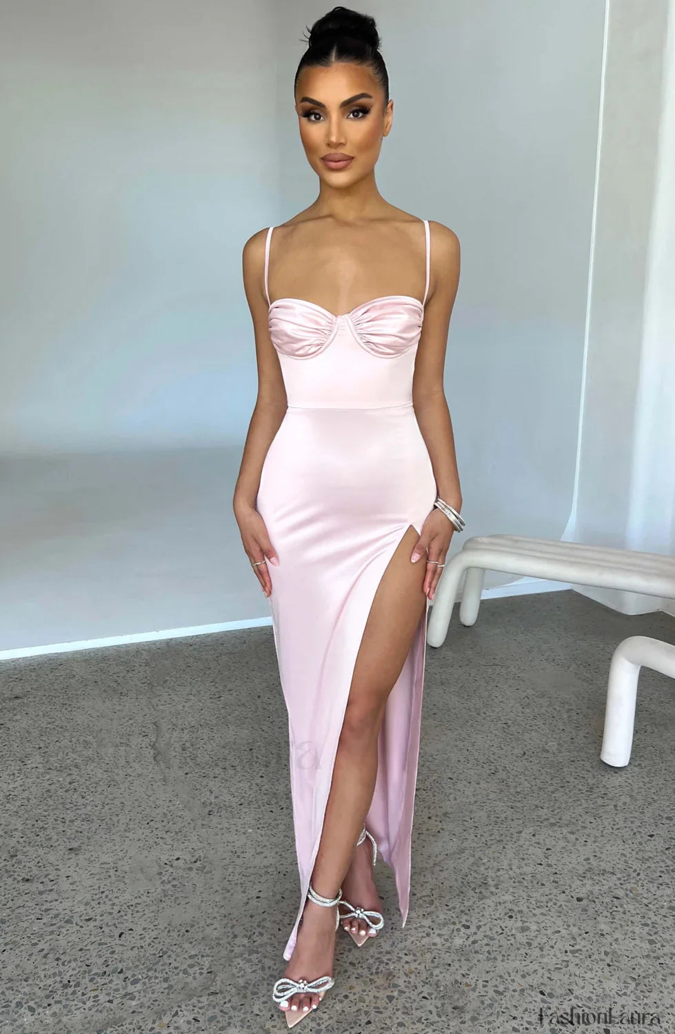 Alora Maxi Graceful Dress - Blush