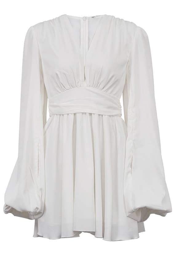 Maricarmen Aesthetic Mini Dress with Deep V Neck Chic Silhouette Collection