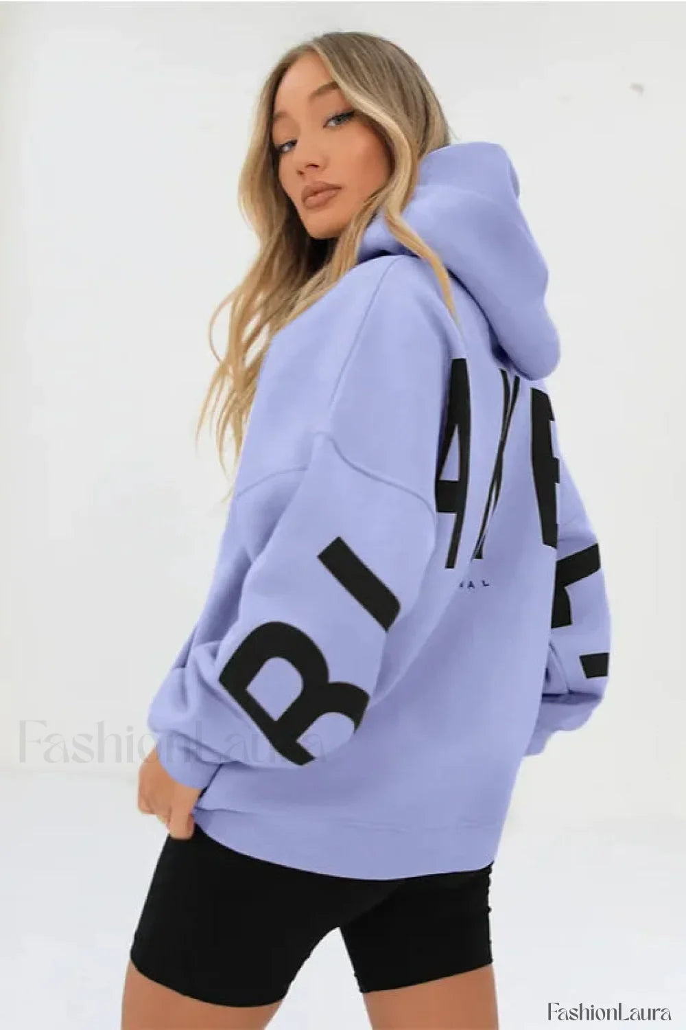 American Retro Letter Print Oversized Hoodie
