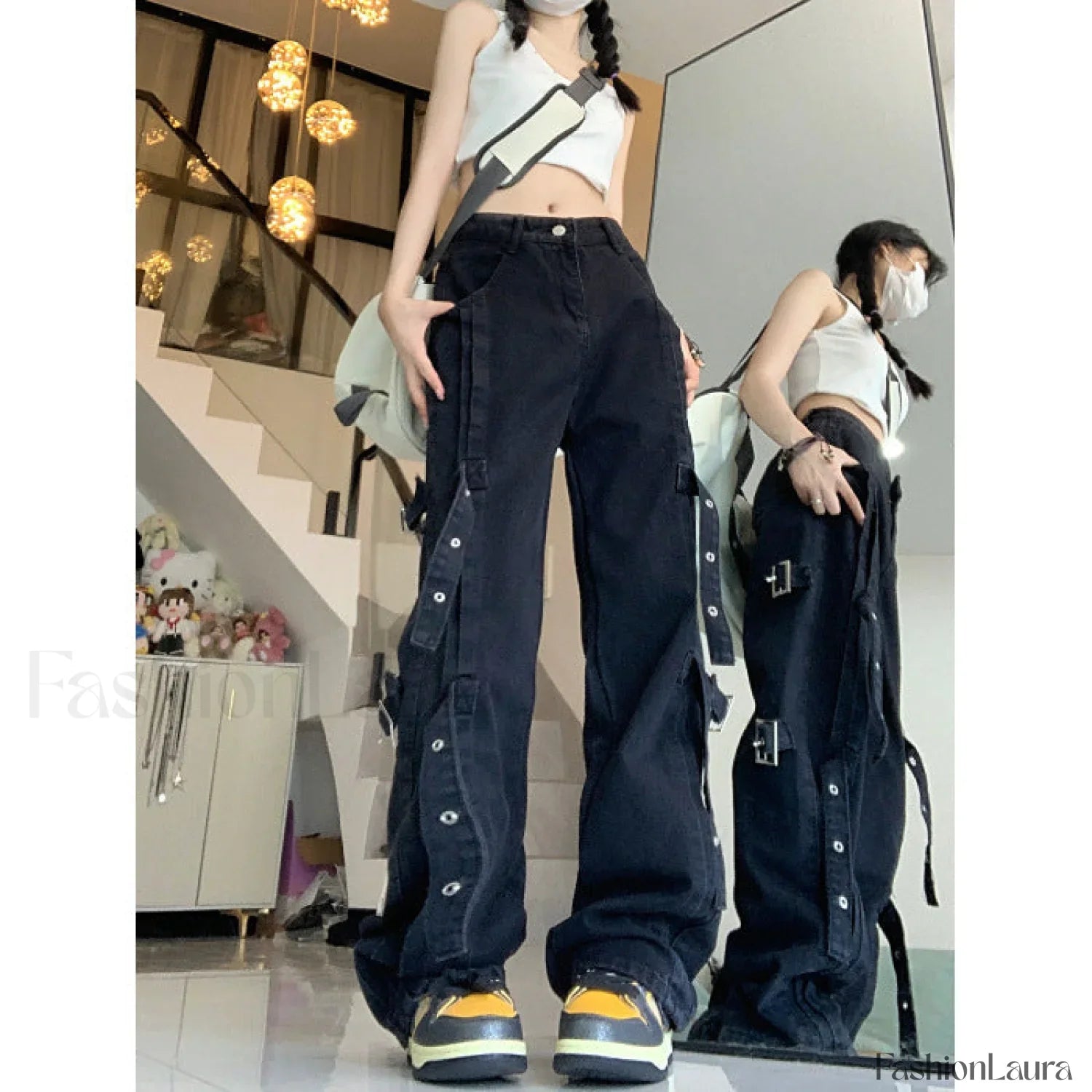 American Style Graceful Retro Cargo Jeans