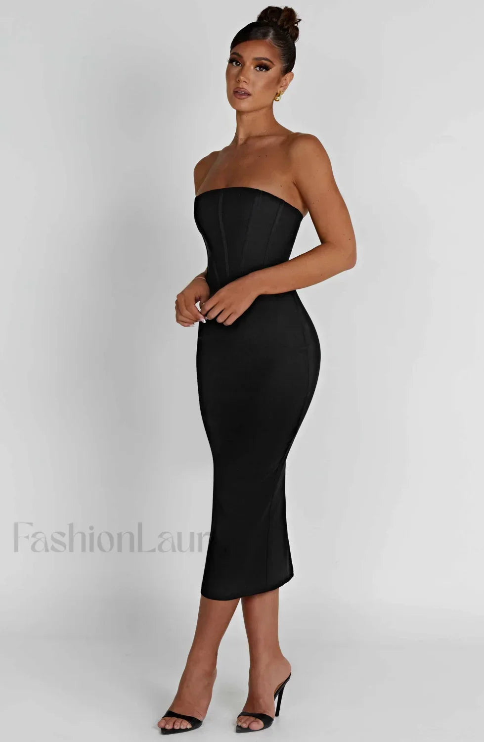 Amore Midi Graceful Dress - Black