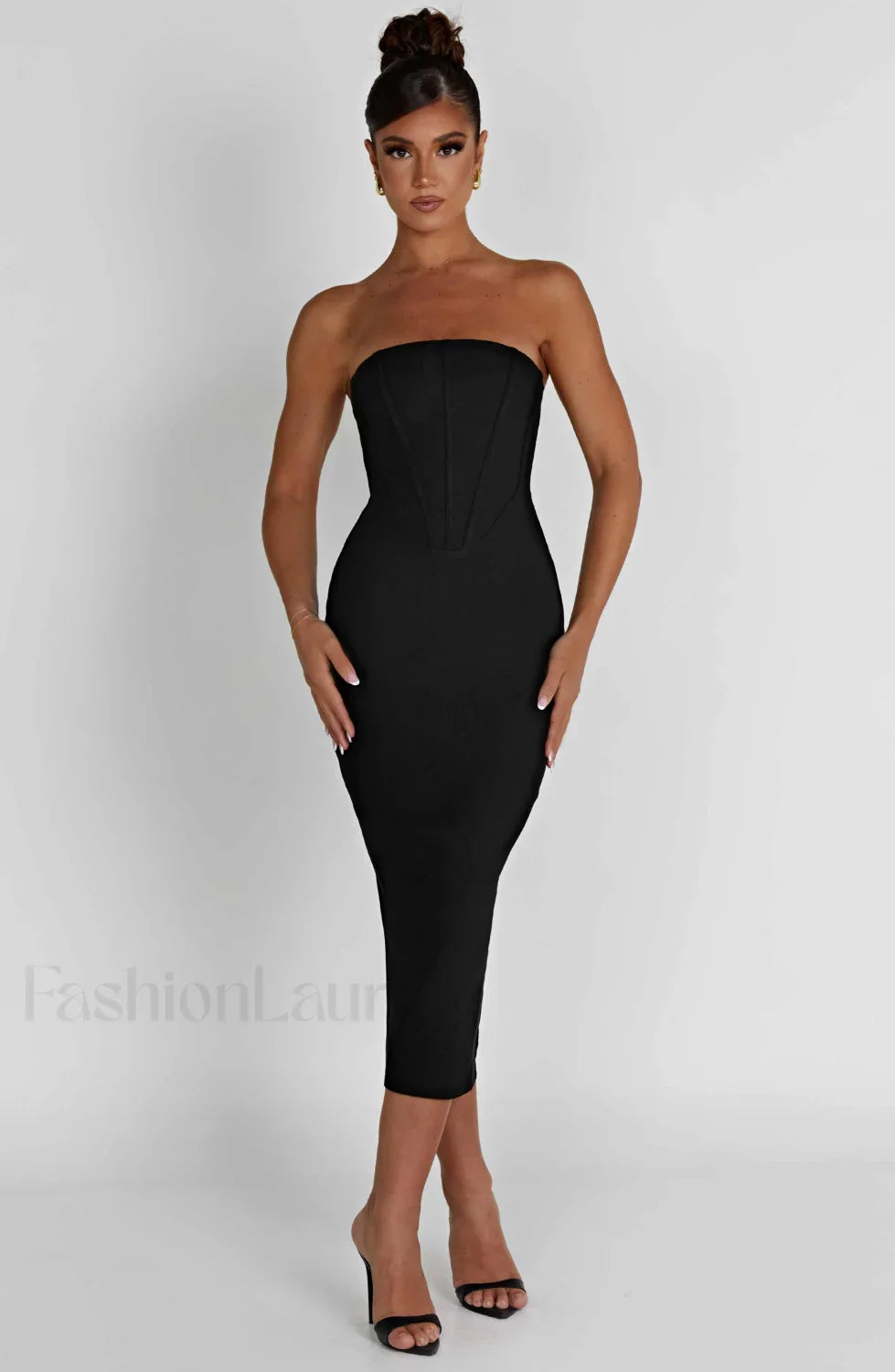 Amore Midi Graceful Dress - Black