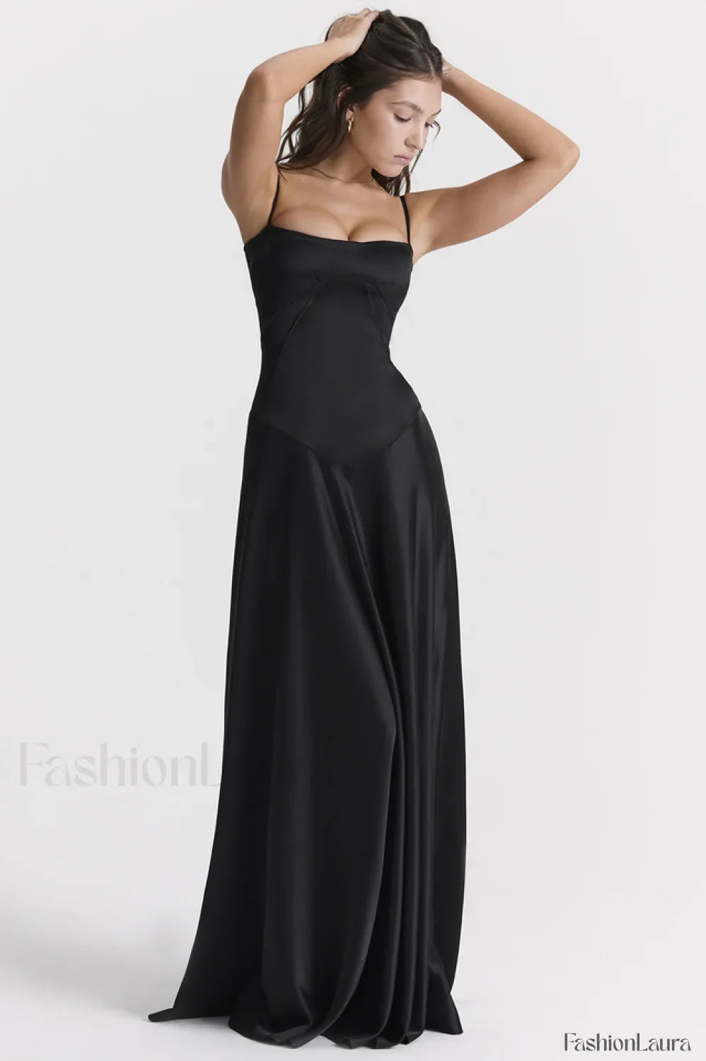 Anabella Black Lace Charming Up Maxi Dress