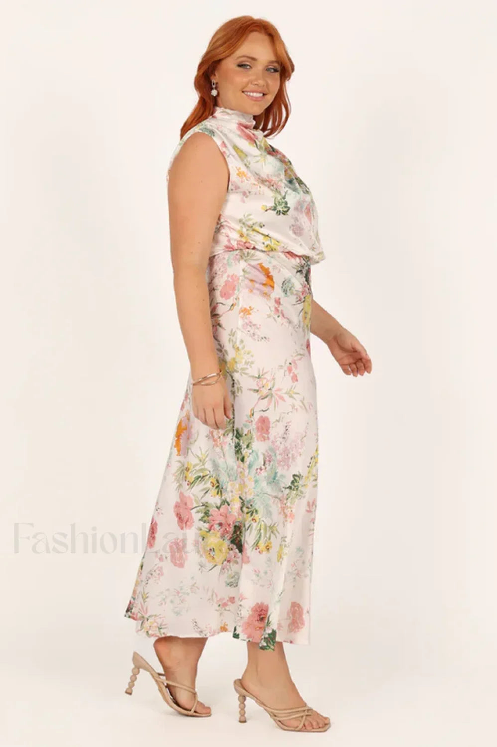 Anabelle Halter Stylish Neck Midi Dress