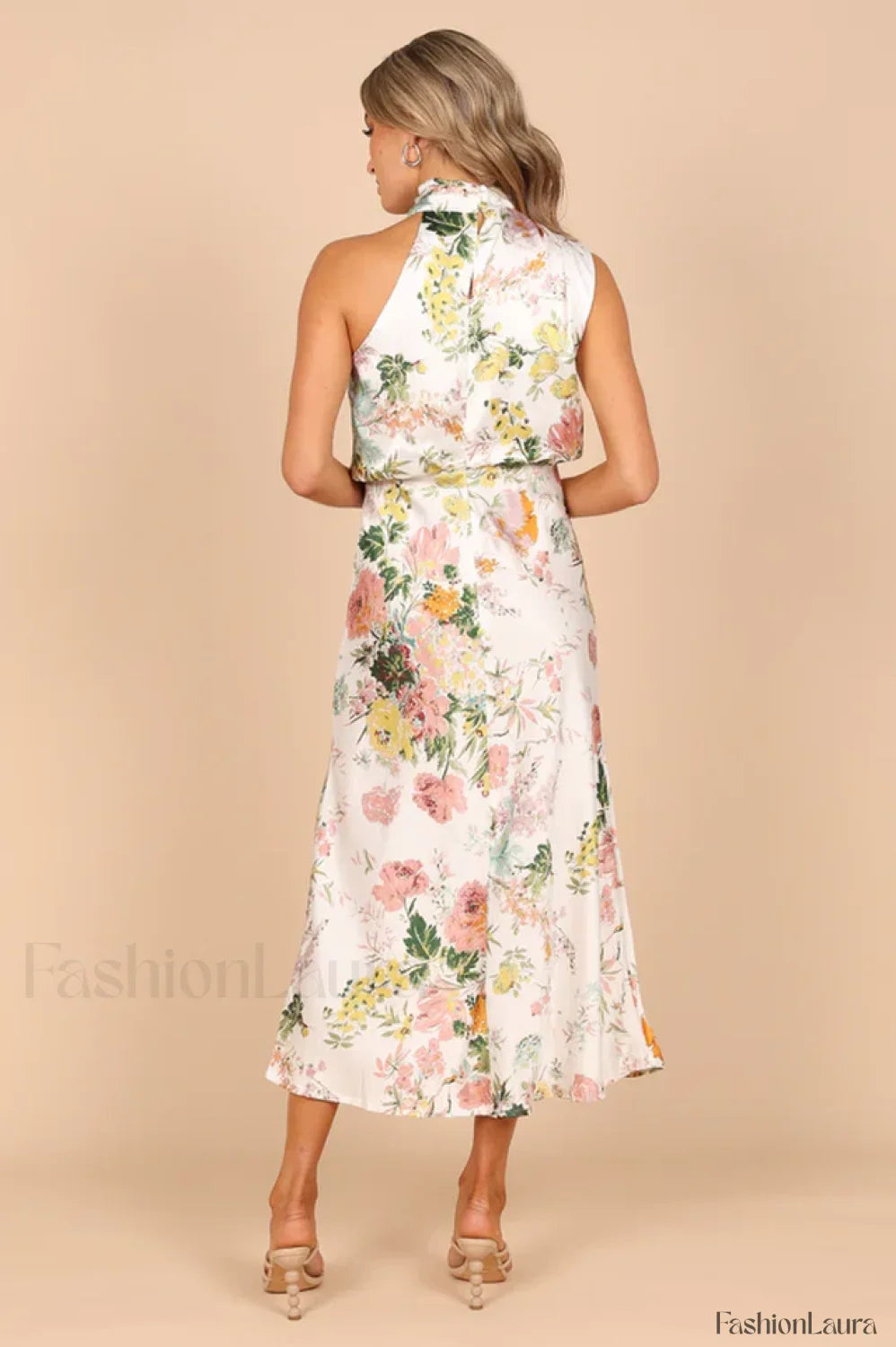 Anabelle Halter Stylish Neck Midi Dress