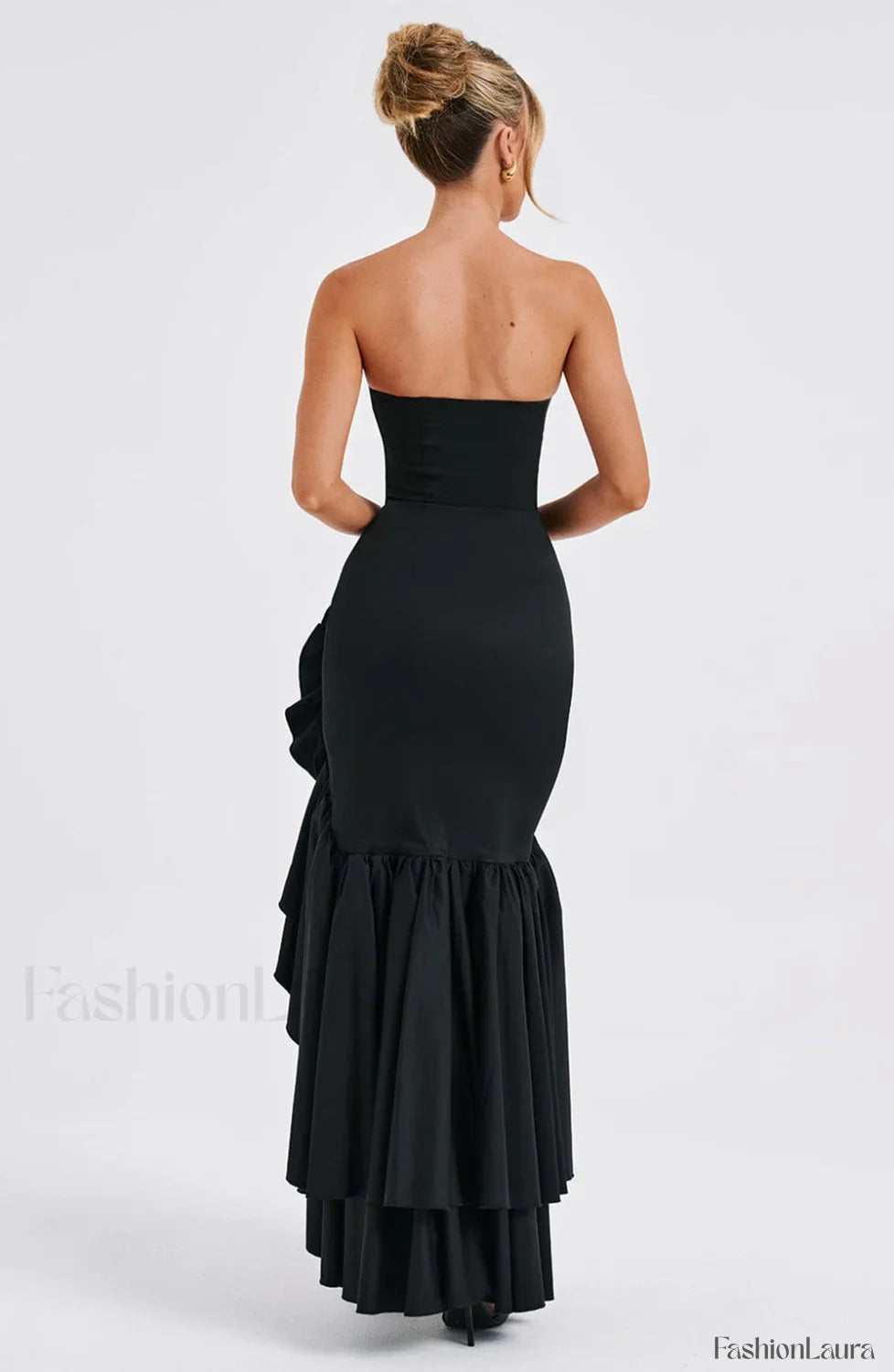 Angelina Maxi Graceful Dress - Black