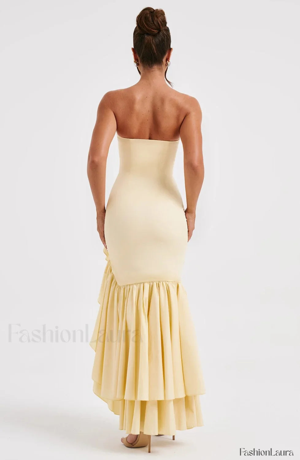 Angelina Maxi Graceful Dress - Lemon