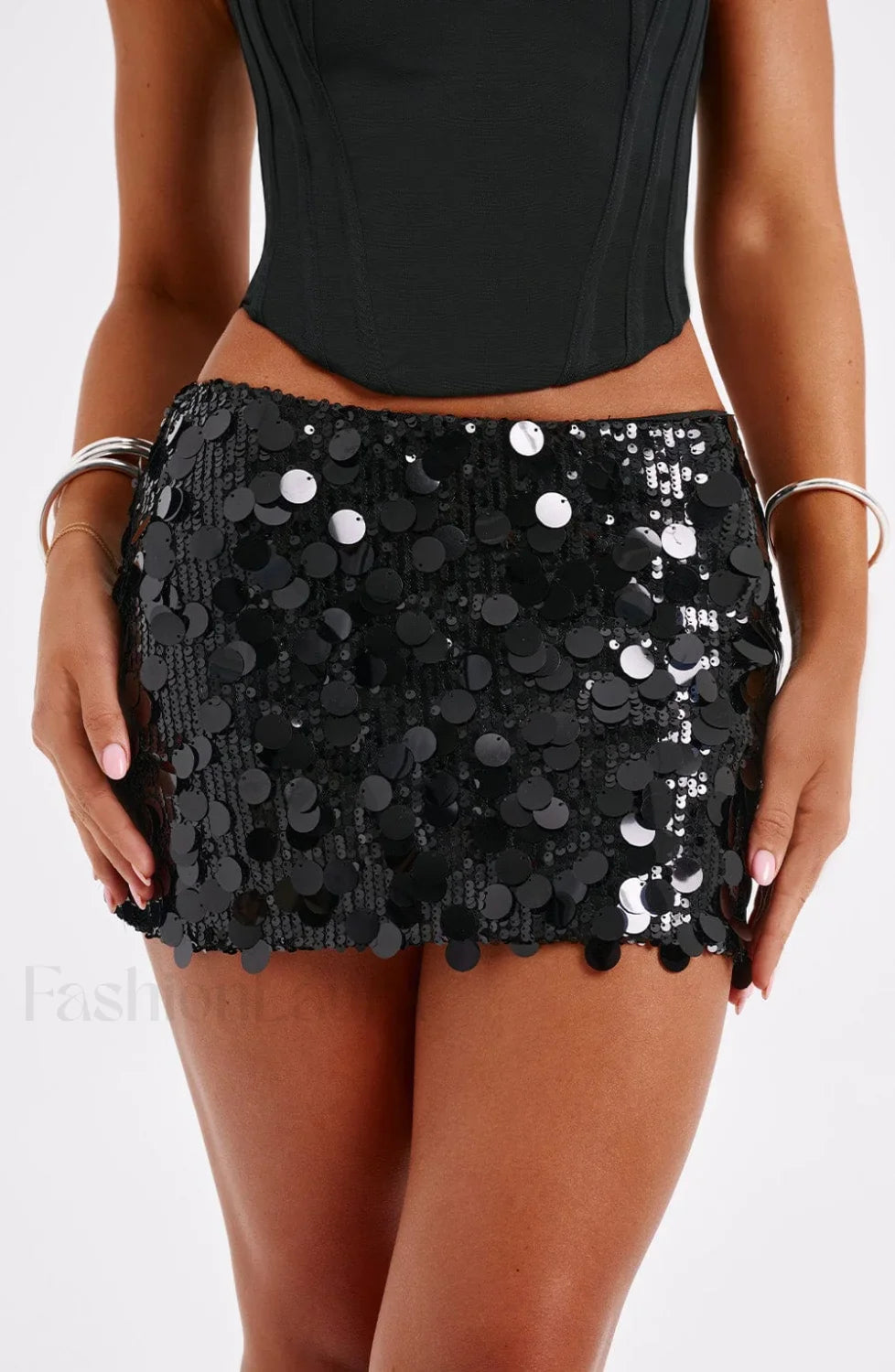 Anissa Mini Graceful Skirt - Black