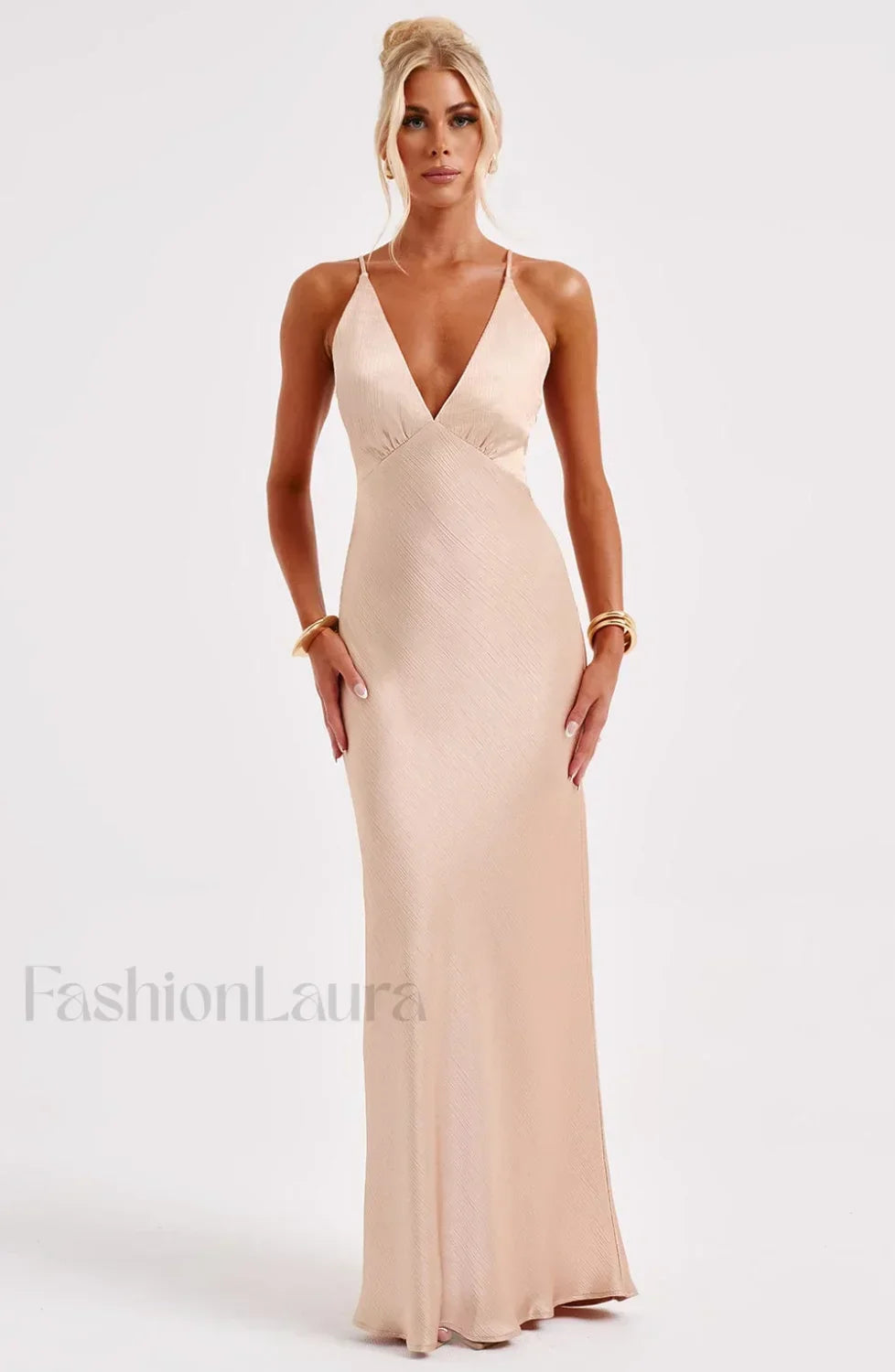 Anja Maxi Graceful Dress - Champagne
