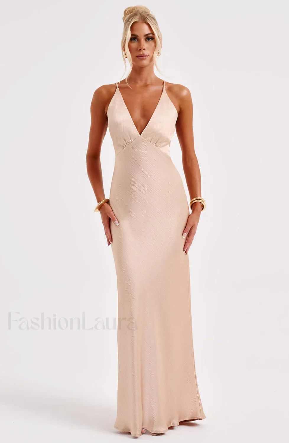 Anja Maxi Graceful Dress - Champagne
