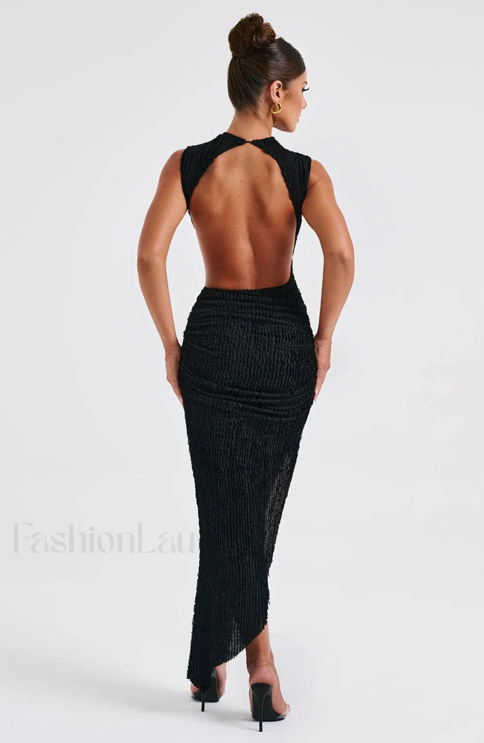 Aphrodite Midi Graceful Dress - Black