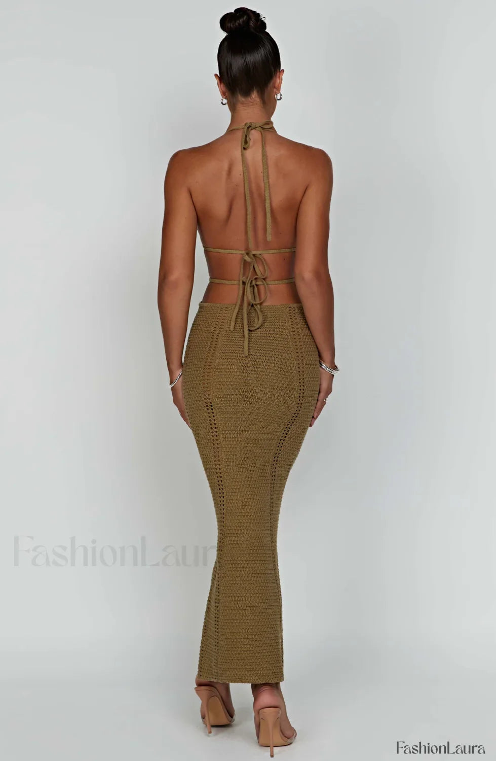 Arabella Maxi Graceful Dress - Khaki
