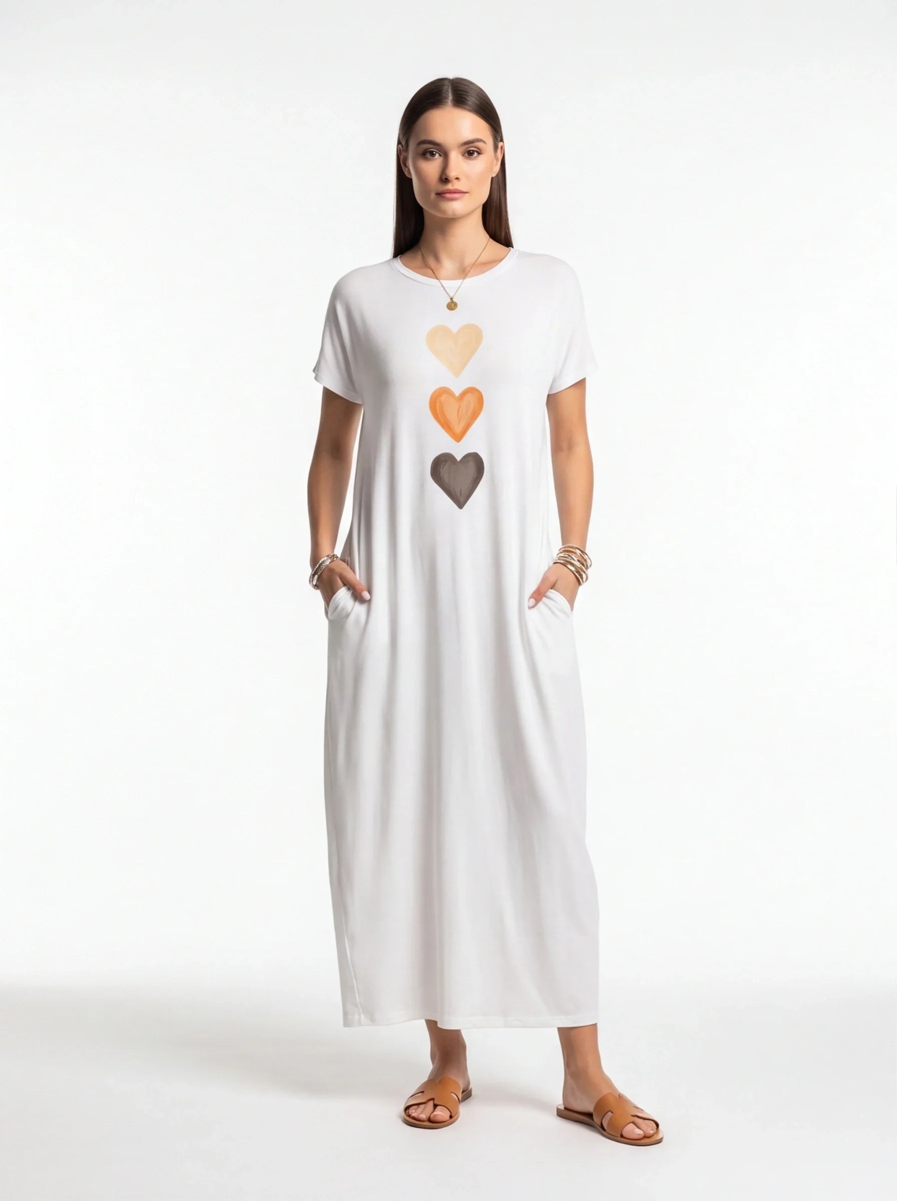 Stylish Relaxed Maxi Dress with Adjustable Straps and Pockets