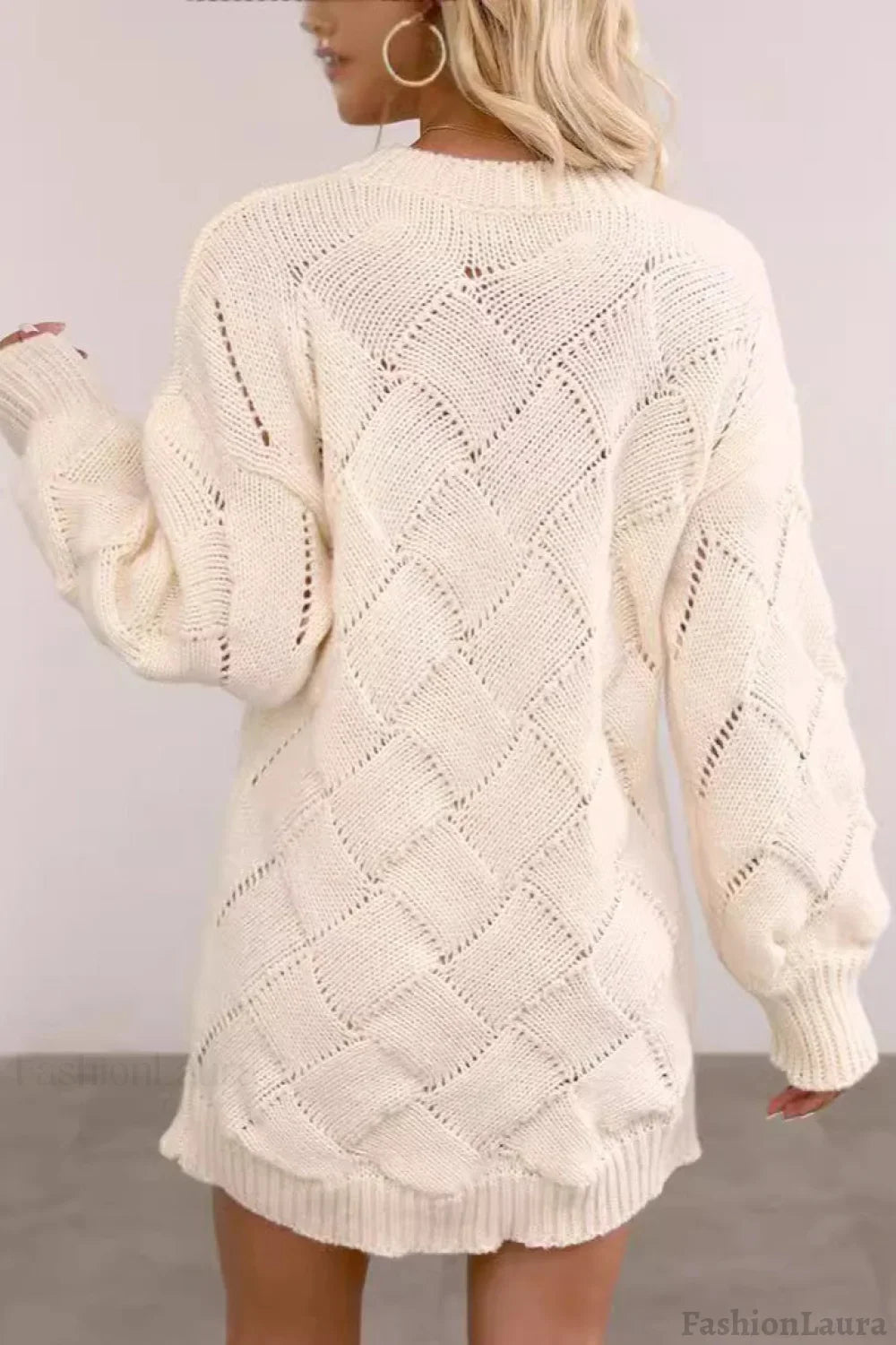 Argyle Knit Bodycon Sweater Dress