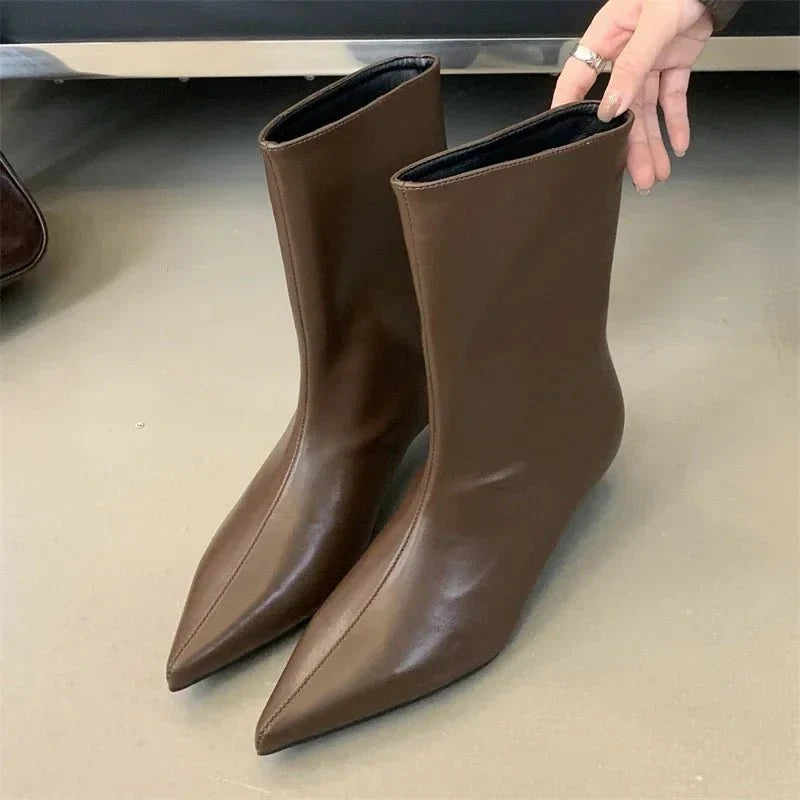 Arianna Ankle Boot Slim Short Shoe - Fashion Pov