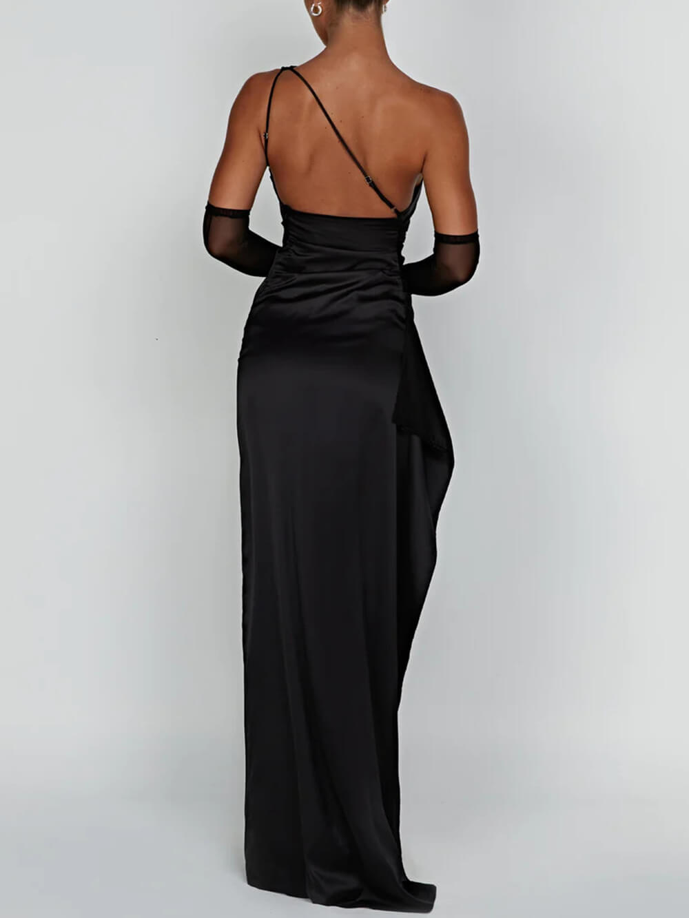 Satin Slit Maxi Dress - View 12