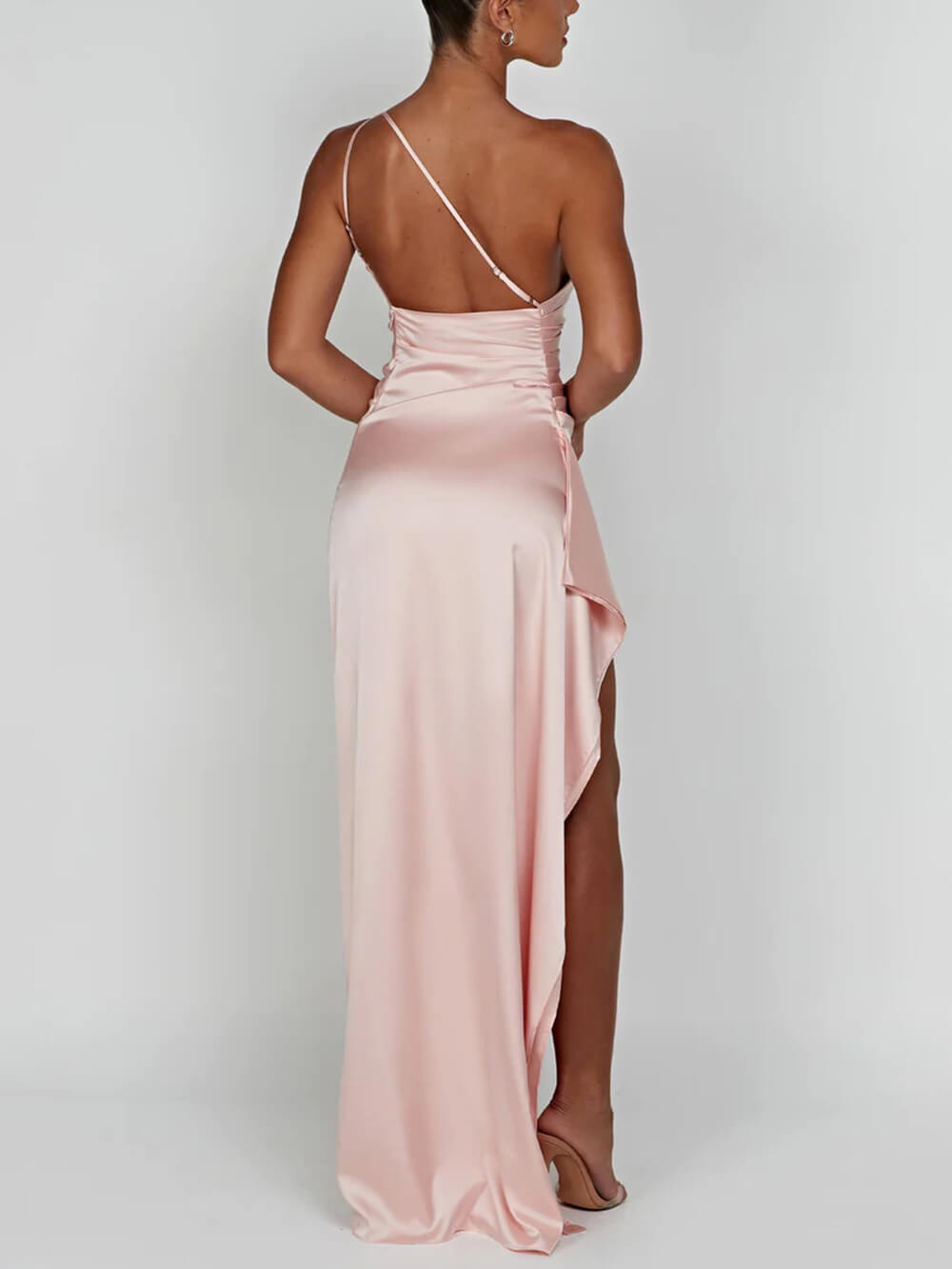 Satin Slit Maxi Dress - View 8
