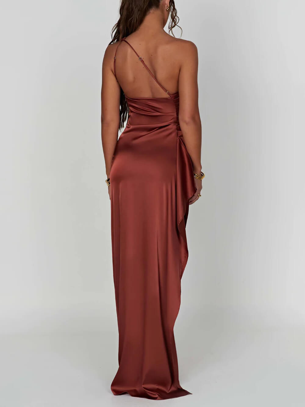 Satin Slit Maxi Dress - View 3