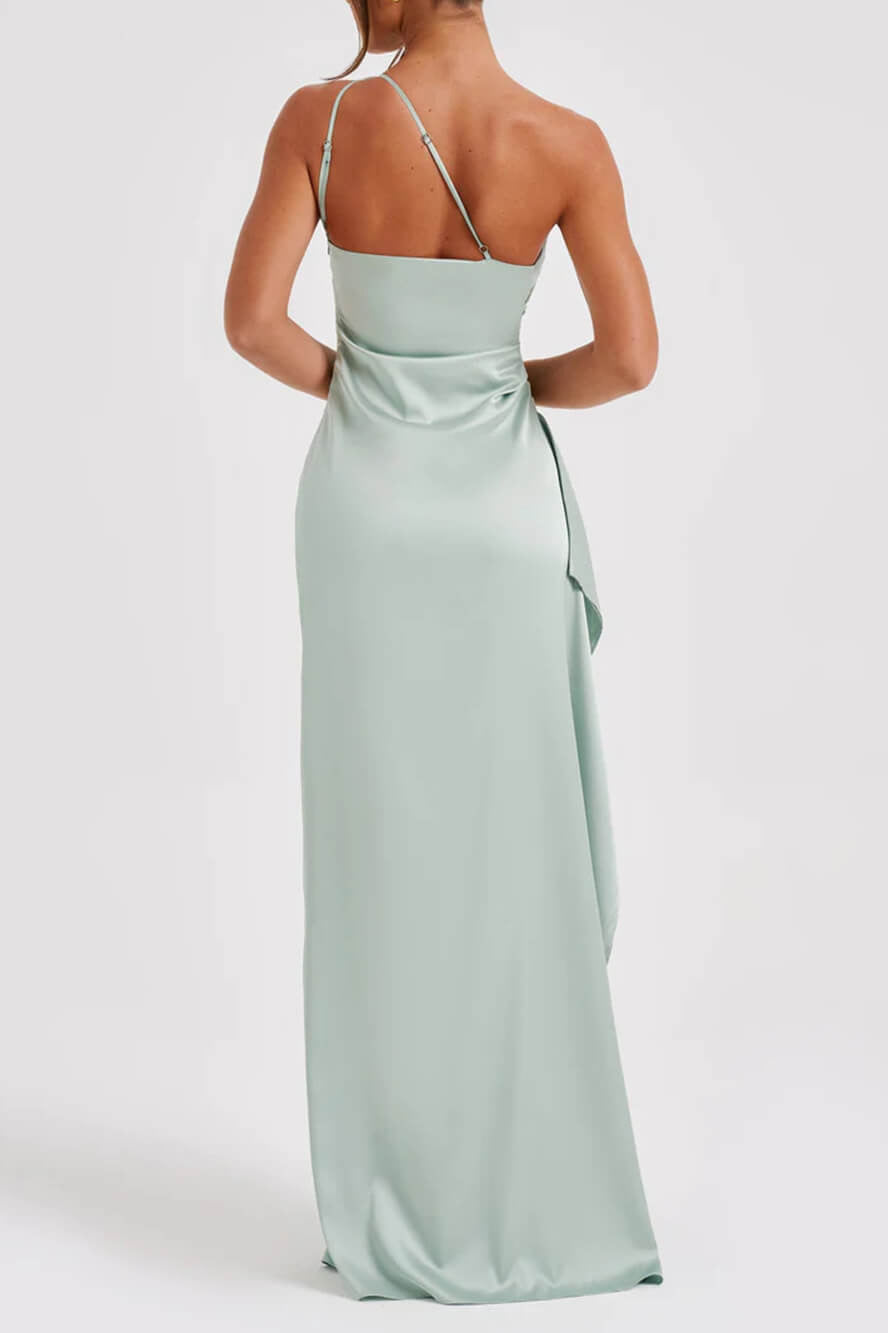 Ariana Timeless Satin Maxi Dress with Slit Designer Edit