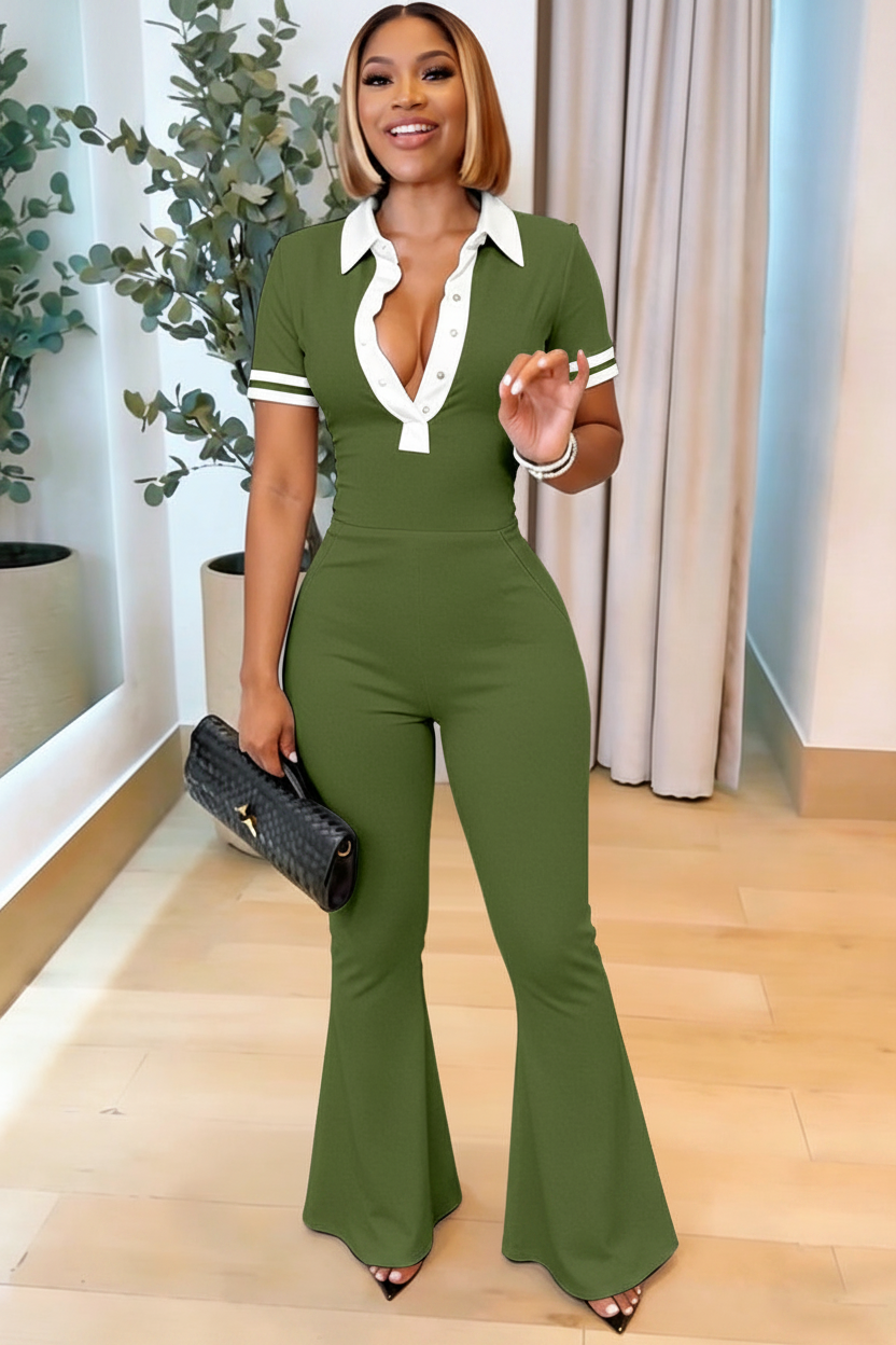 Elegant Flared Leg Jumpsuit for Women | Comfortable Fit & Versatile St