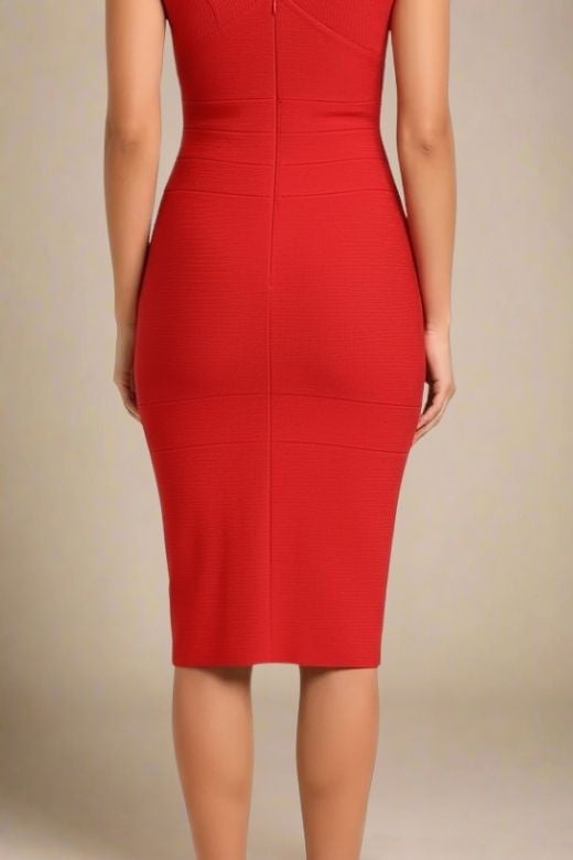 Ash Bandage Dress - Lipstick Red