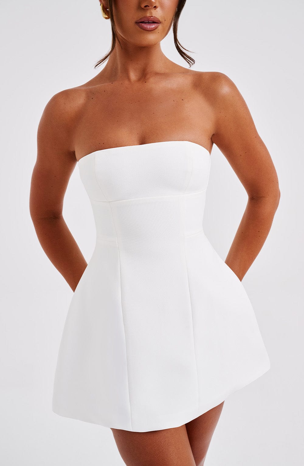 Strapless Corset Fit and Flare Mini Dress
