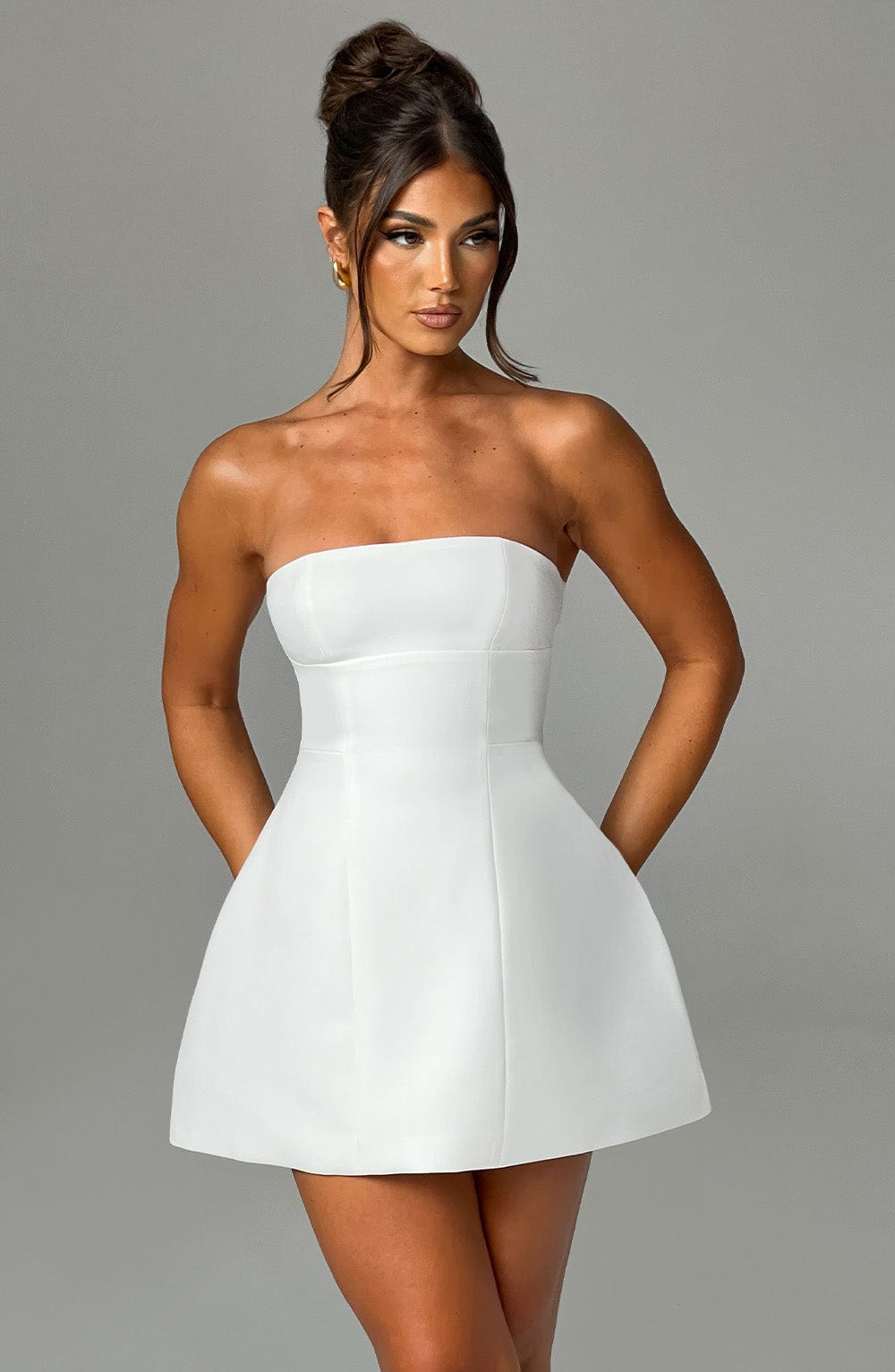 Strapless Corset Fit and Flare Mini Dress