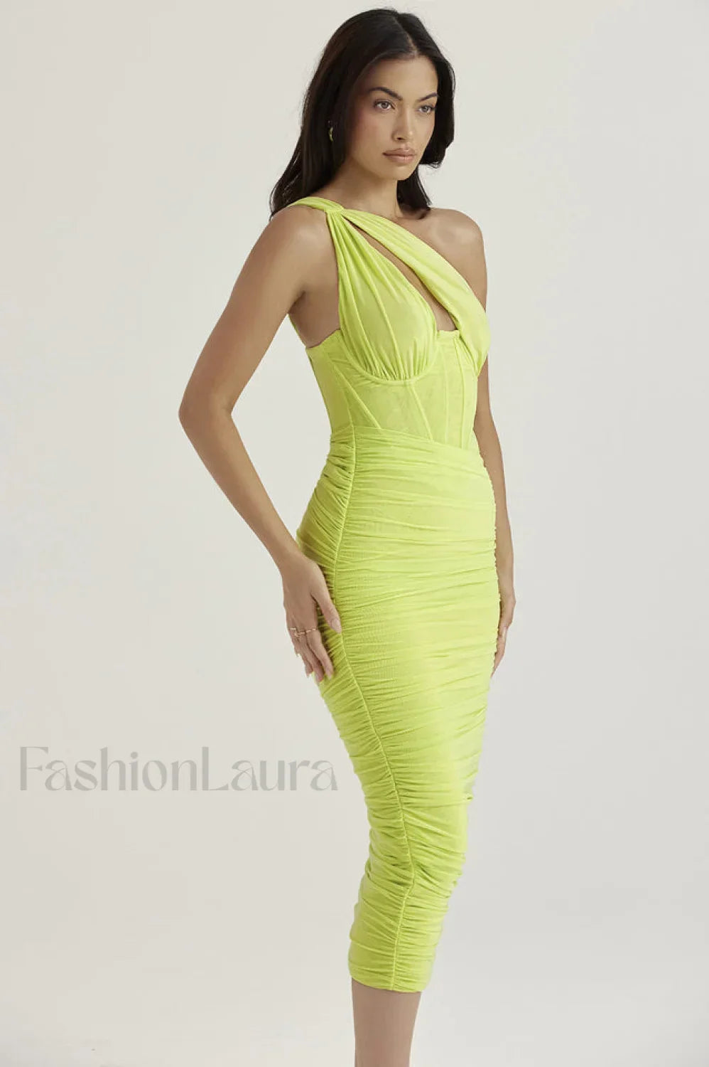Asymmetric Cutout Stylish Midi Dress