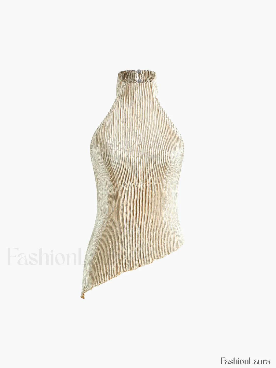 Asymmetric Halter Crop Top With Wide Leg Pants Set