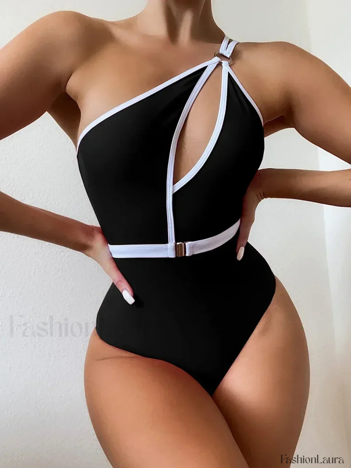 Asymmetric One Shoulder Backless One Piece