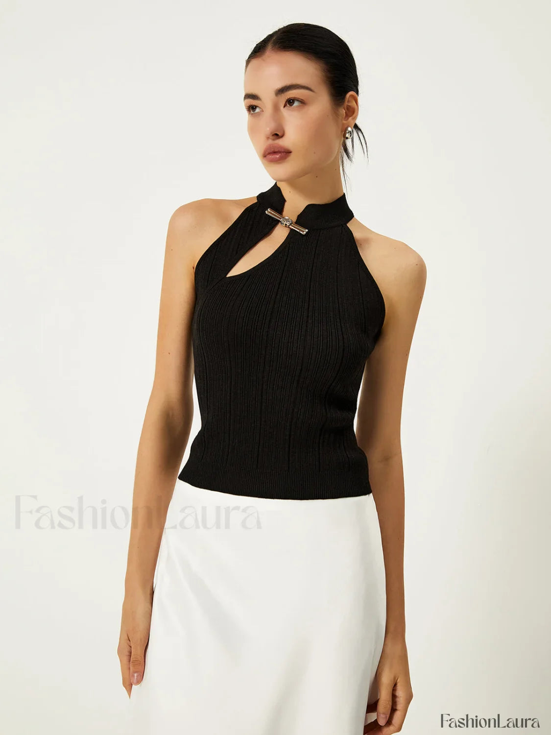 Asymmetrical Button Sweater Vest