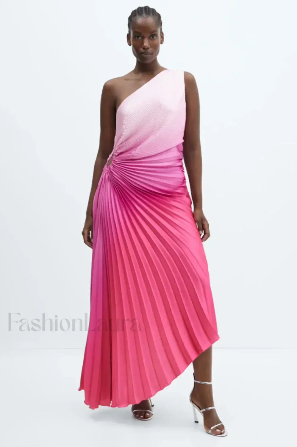 Asymmetrical Elegant Pleated Dress S / 1#