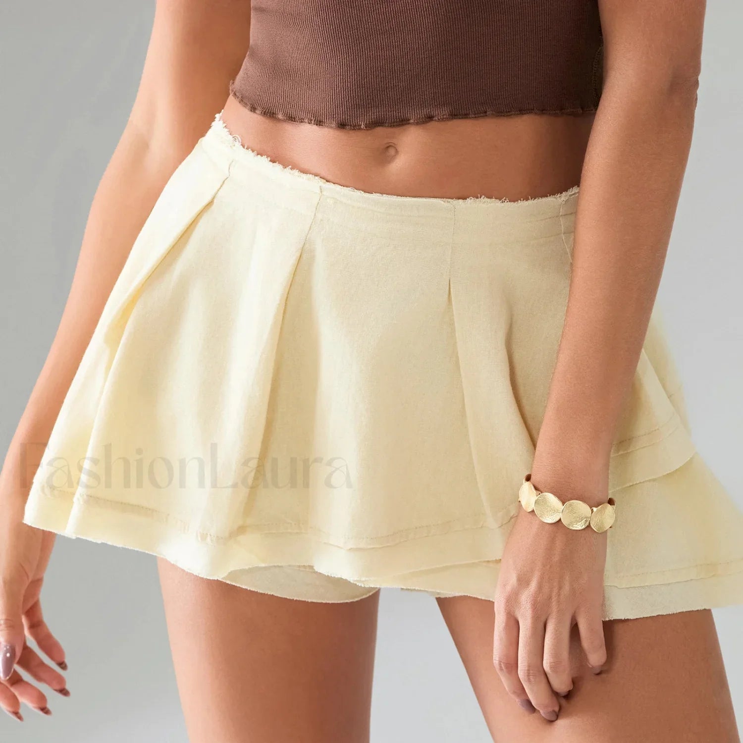 Asymmetrical Lined Shorts Skirt