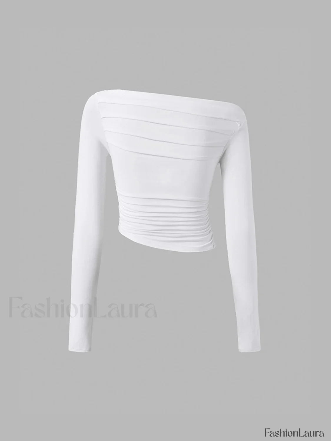 Asymmetrical Off Shoulder Long Sleeve Shirt