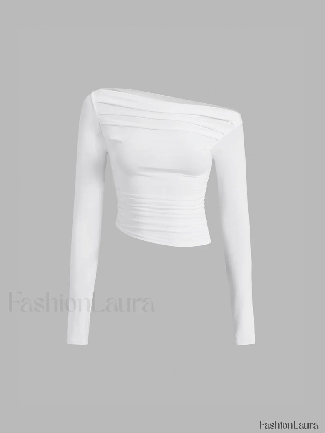 Asymmetrical Off Shoulder Long Sleeve Shirt
