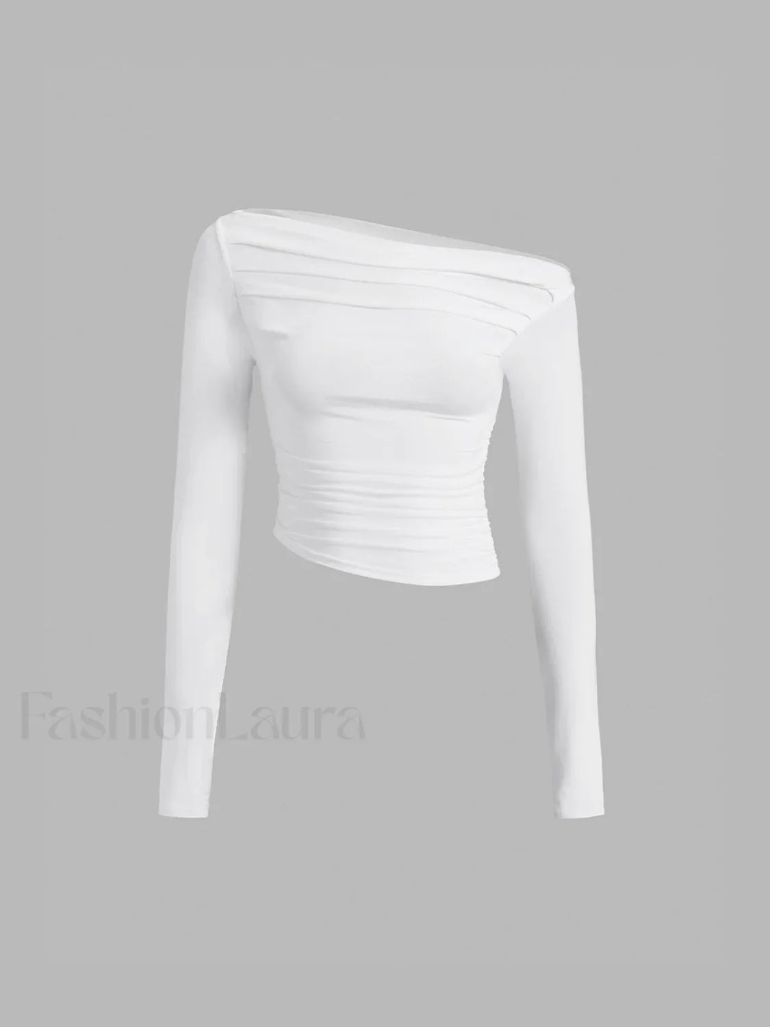 Asymmetrical Off Shoulder Long Sleeve Shirt