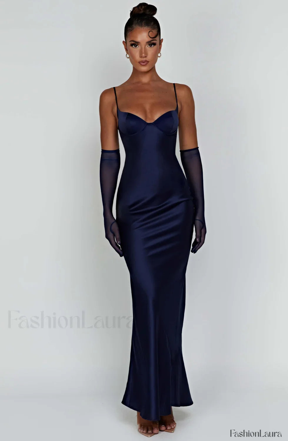 Athena Maxi Graceful Dress - Navy