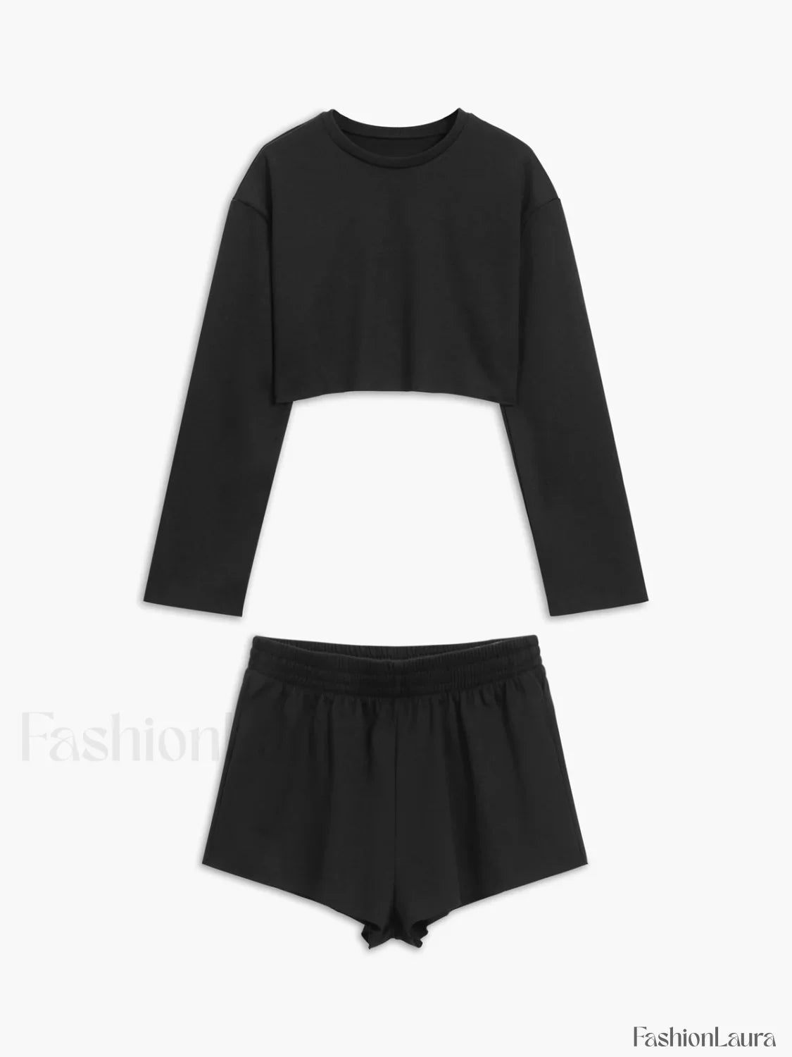 Athleisure Long Sleeve Trendy Three Piece Shorts Set