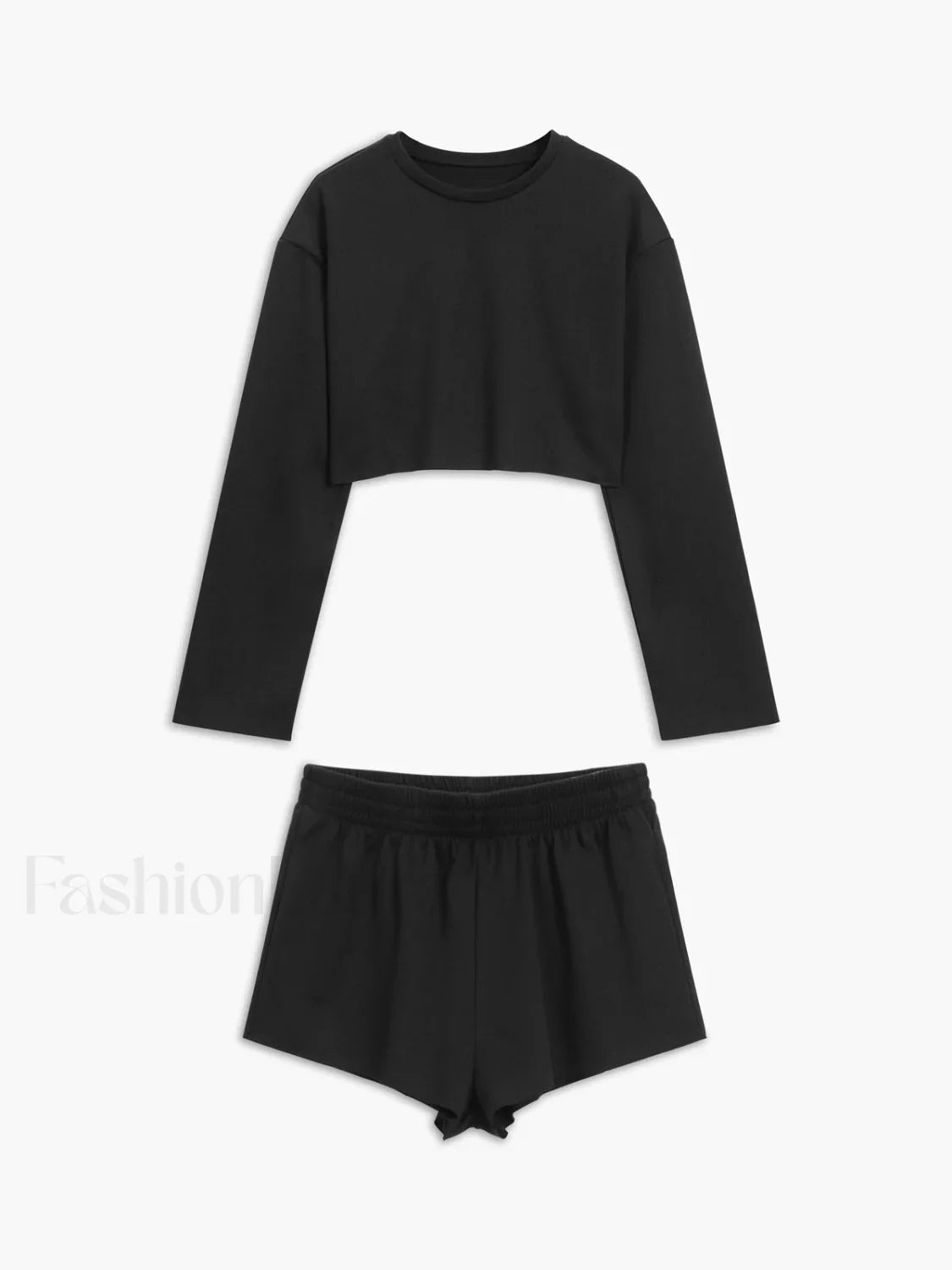 Athleisure Long Sleeve Trendy Three Piece Shorts Set