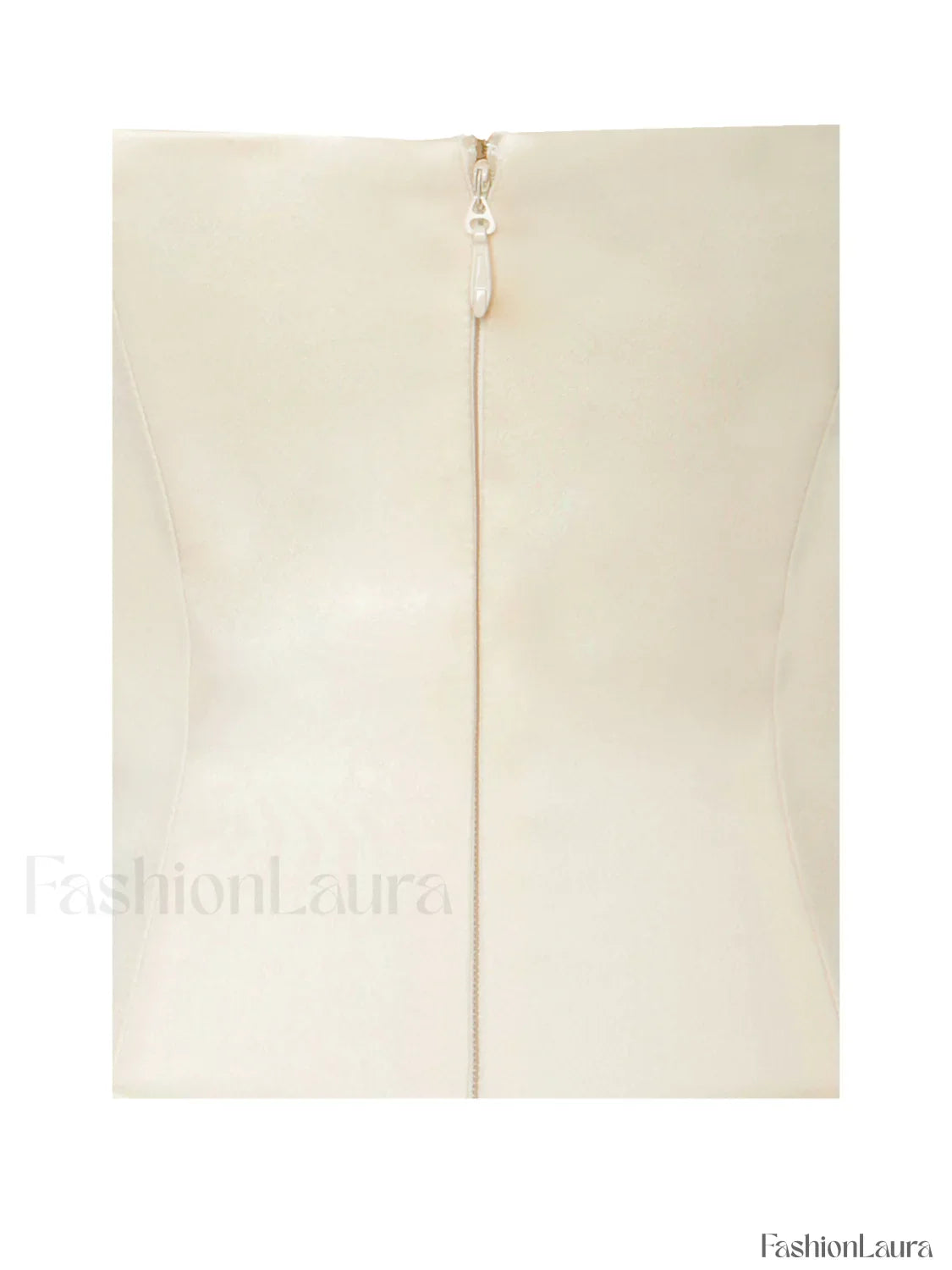 Aubrey Egg White Satin Graceful Bubble Hem Mini Dress