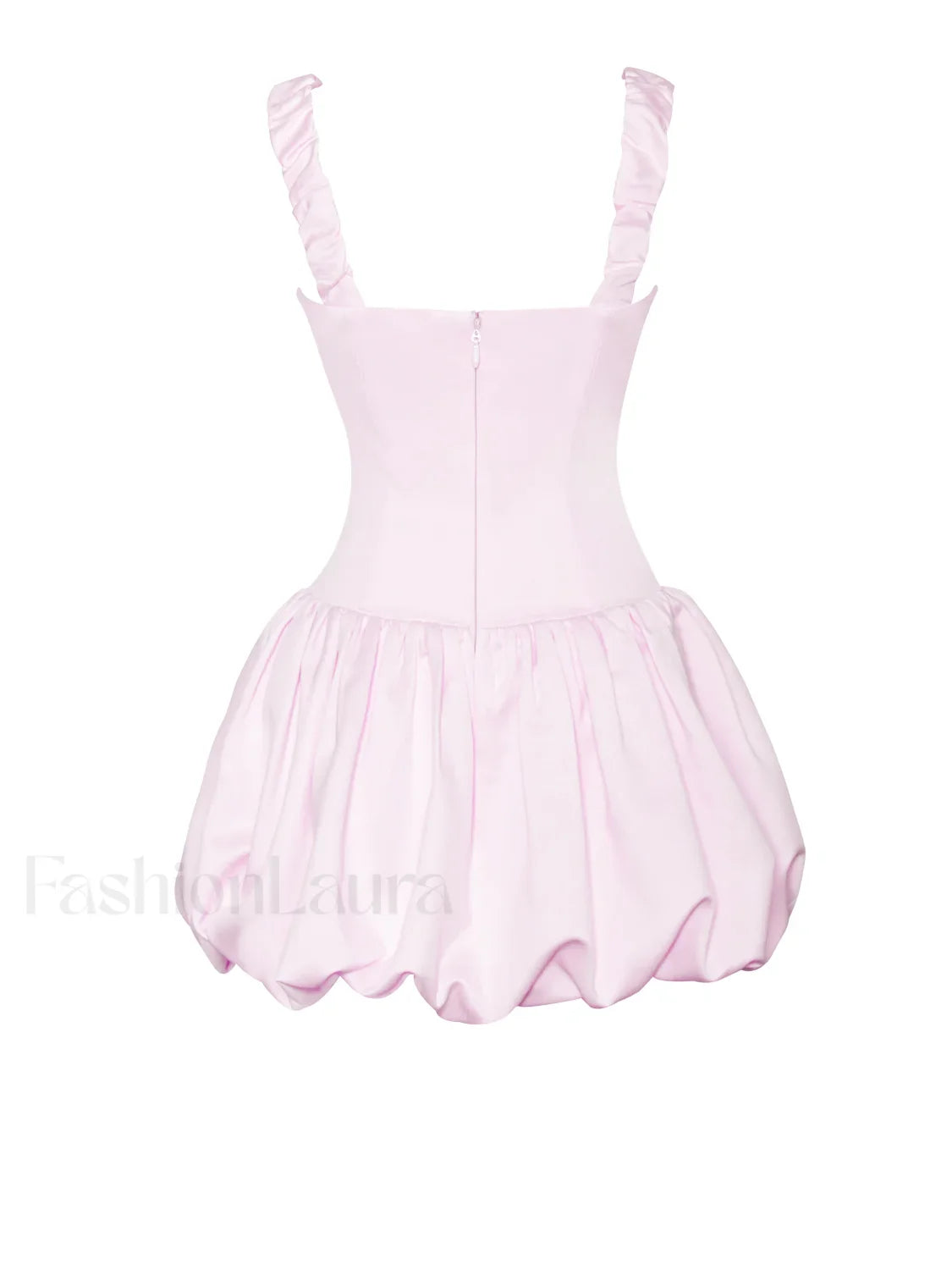 Aubrey Pink Satin Charming Bubble Hem Mini Dress