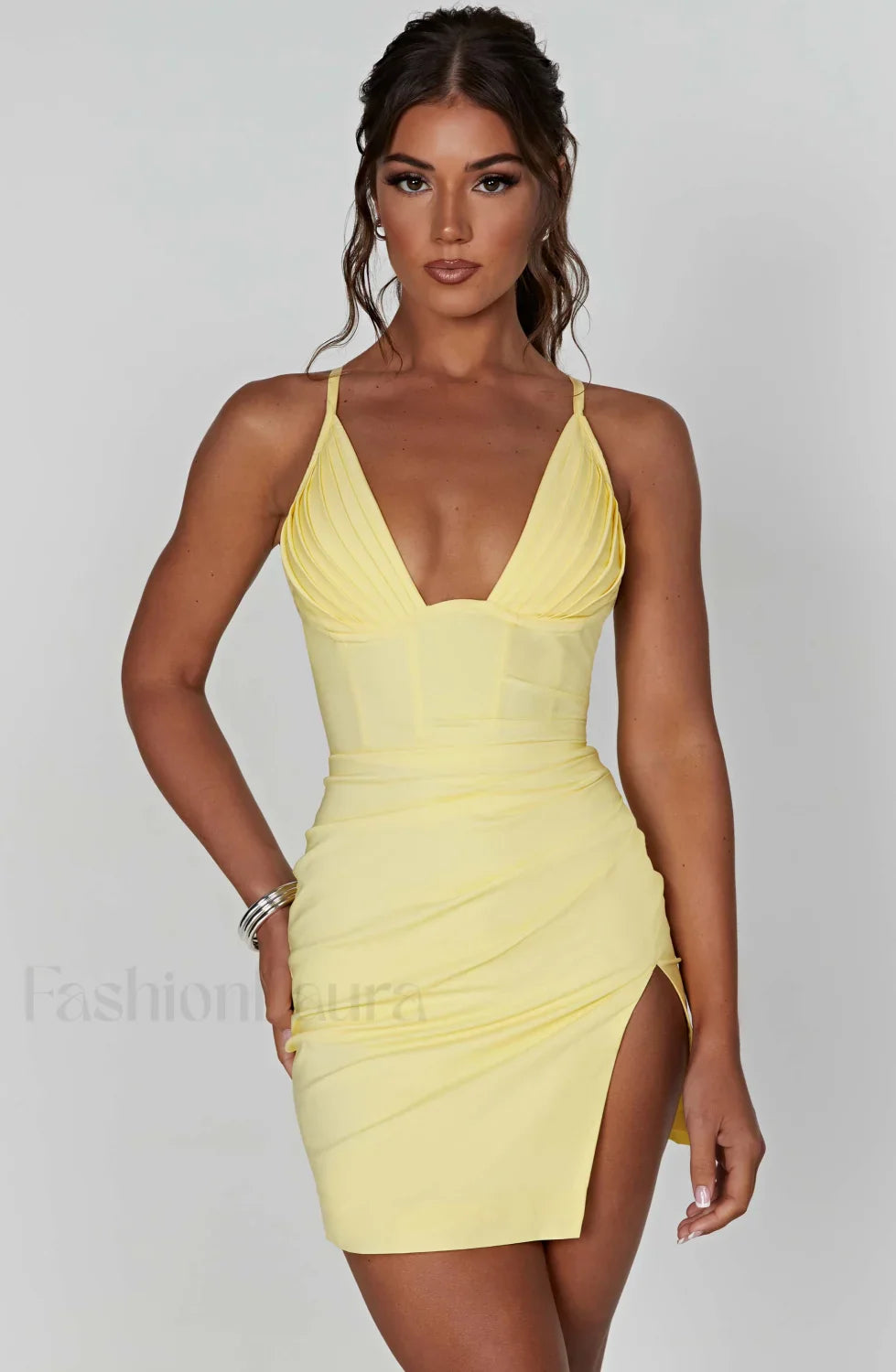 Aura Mini Graceful Dress Lemon XS Dress