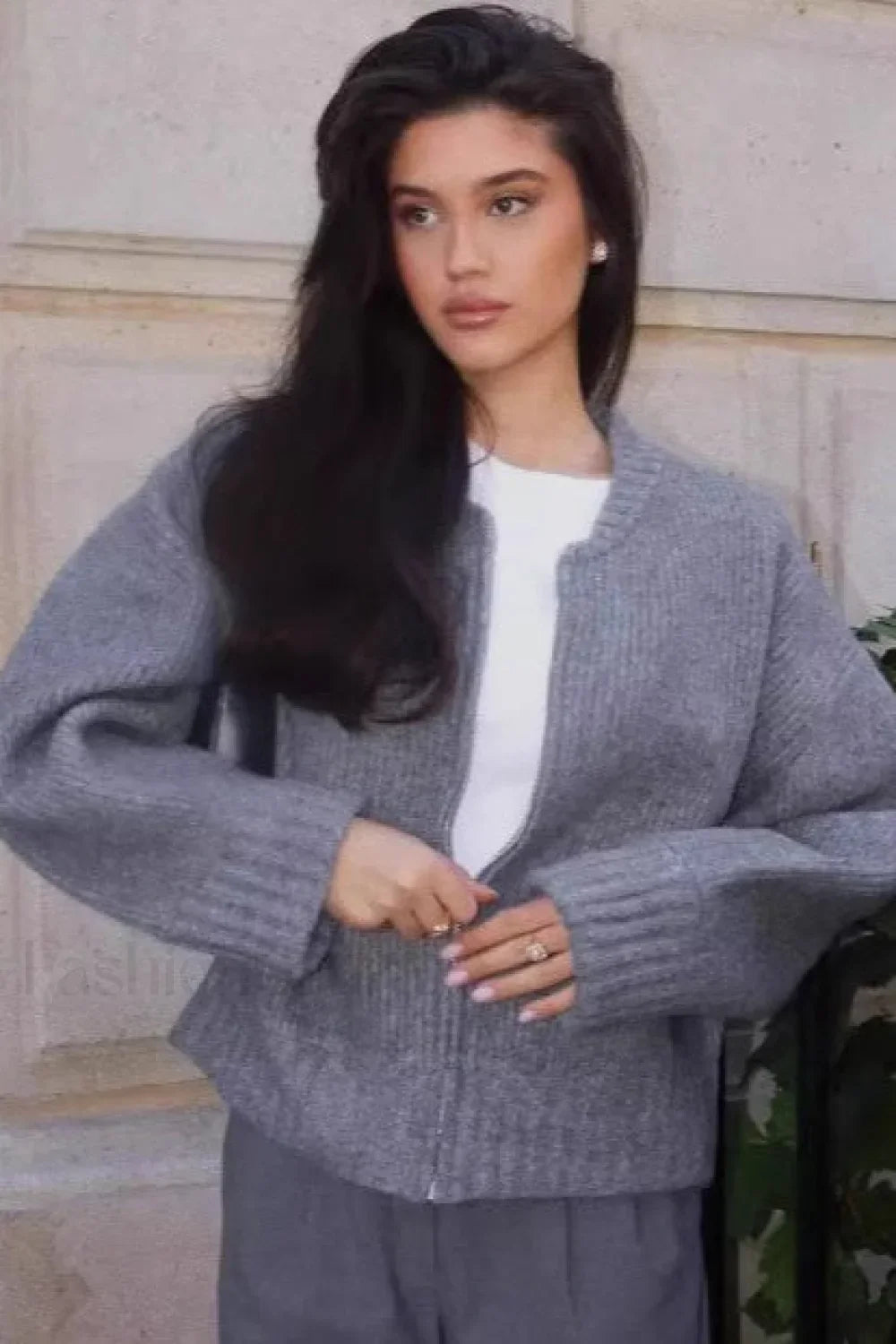 Autumn Knit Zip-Up Sweater